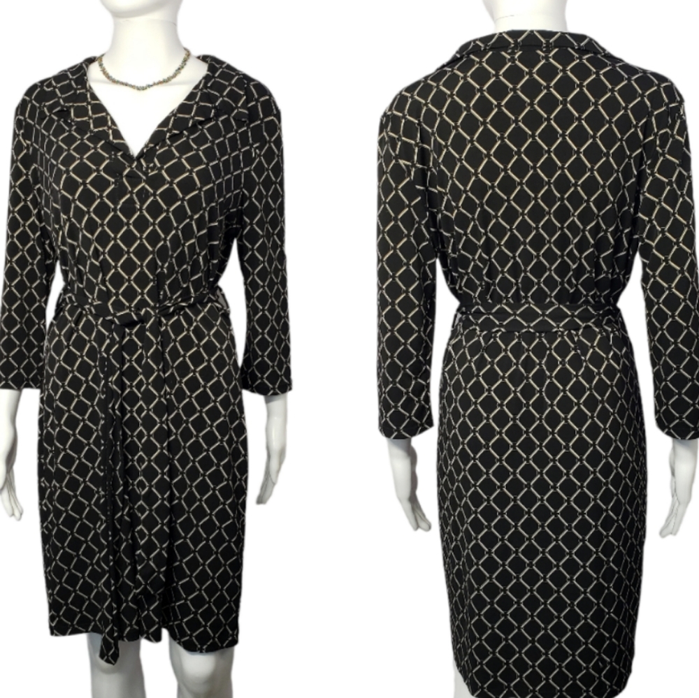 Gilli Stitch Fix Louisa B&W Chainlink Dress with Collar, Size L